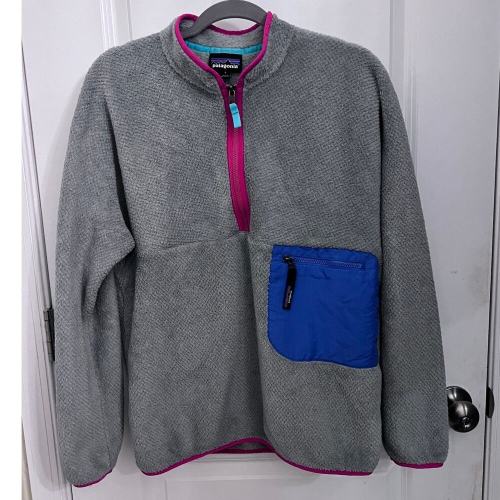 Patagonia Worn Wear Women's Re-Tool 1/2-Zip Pullover L Tailored Grey Colorblock - Picture 3 of 9
